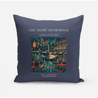 Thumbnail for VINTAGE G4063 - The Night Anchorage - Designed Pillows design on navyblue