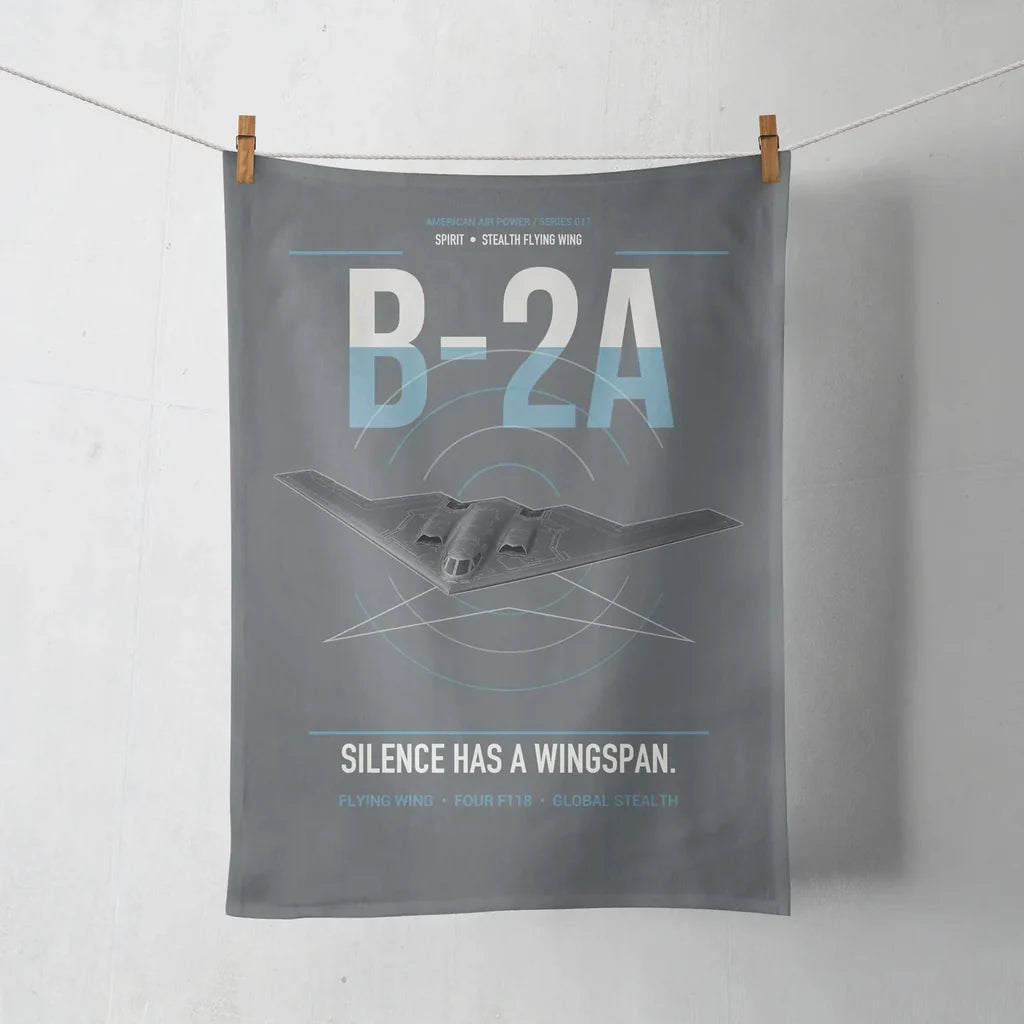 B-2A Spirit design on gray towel