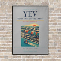 Thumbnail for Inuvik (Mike Zubko) Airport YEV vertical canvas print - framed - light gray background