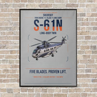 Thumbnail for Sikorsky S-61N vertical canvas print - framed - light gray background