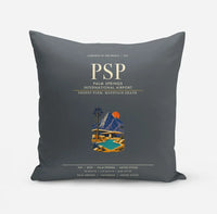 Thumbnail for Palm Springs International Airport (PSP) design on gray pillow