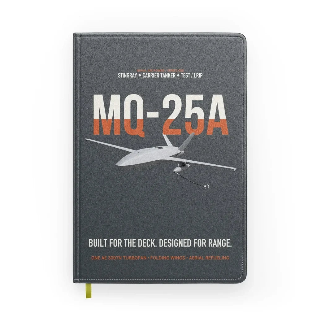 MQ-25A STINGRAY design on gray notebook