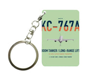 Thumbnail for Boeing KC-767A design on light green designed key chain, double-side print