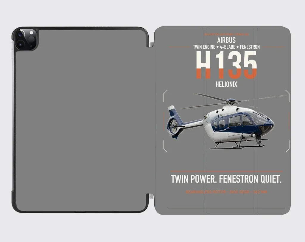 Airbus H135 design on gray ipad tablet case