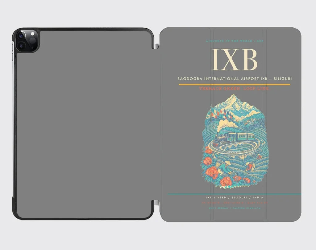Bagdogra International Airport (IXB) design on gray ipad tablet case