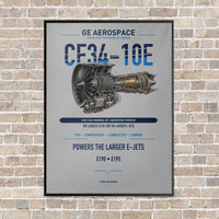 Thumbnail for CF34-10E vertical canvas print - framed - light gray background