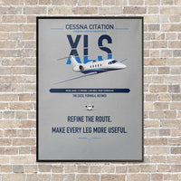 Thumbnail for Cessna Citation XLS vertical canvas print - framed - light gray background
