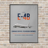 Thumbnail for E-4B Nightwatch vertical canvas print - framed - light gray background
