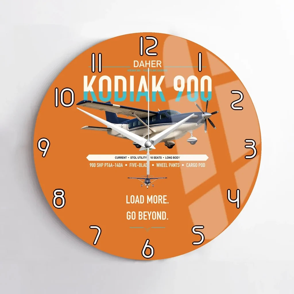 Daher Kodiak 900 design on orange no frame wall clock