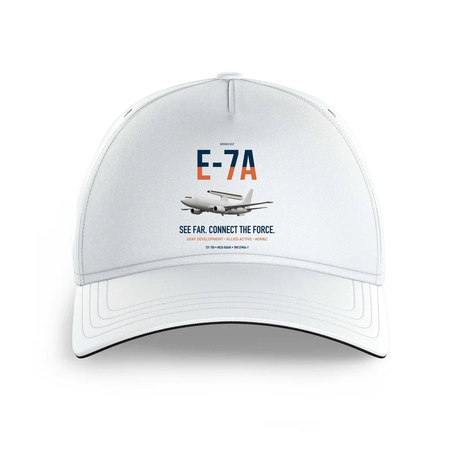 E-7A Wedgetail design on white printed hat