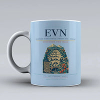 Thumbnail for International Airport EVN — Yerevan Mug design on light blue zvartnots