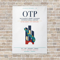 Thumbnail for Bucharest Henri Coandă International Airport OTP vertical canvas print - no frame - white background