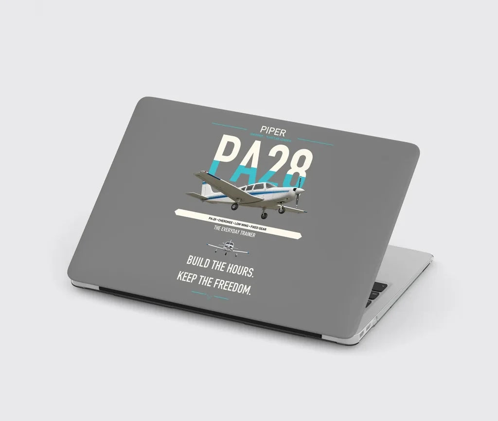 Piper PA-28 Cherokee design on gray MacBook case