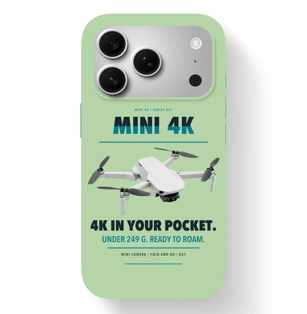 DJI Mini 4K Case design on light green iphone case