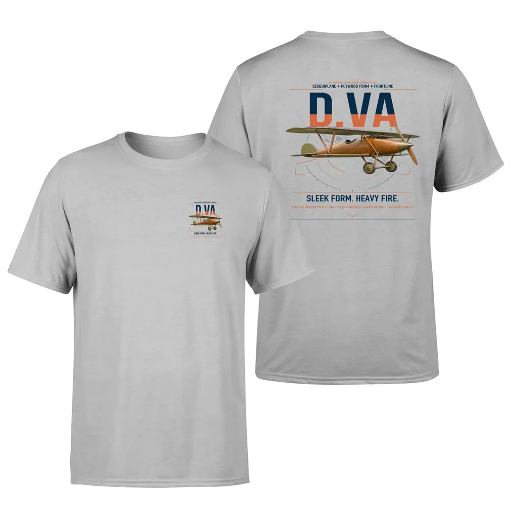 Albatros D.Va design on light gray t-shirt, double-side print