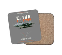 Thumbnail for F-14A Tomcat Defend The Fleet design on gray 1 piece coaster