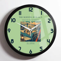 Thumbnail for VINTAGE G4146 - The Morning Mail Run - Designed Wall Clocks design on lightgreen framed