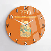Thumbnail for Paphos International Airport (PFO) design on orange no frame wall clock