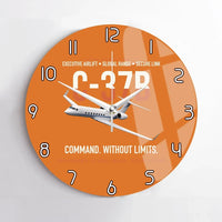 Thumbnail for C-37B Global Command Link design on orange no frame wall clock