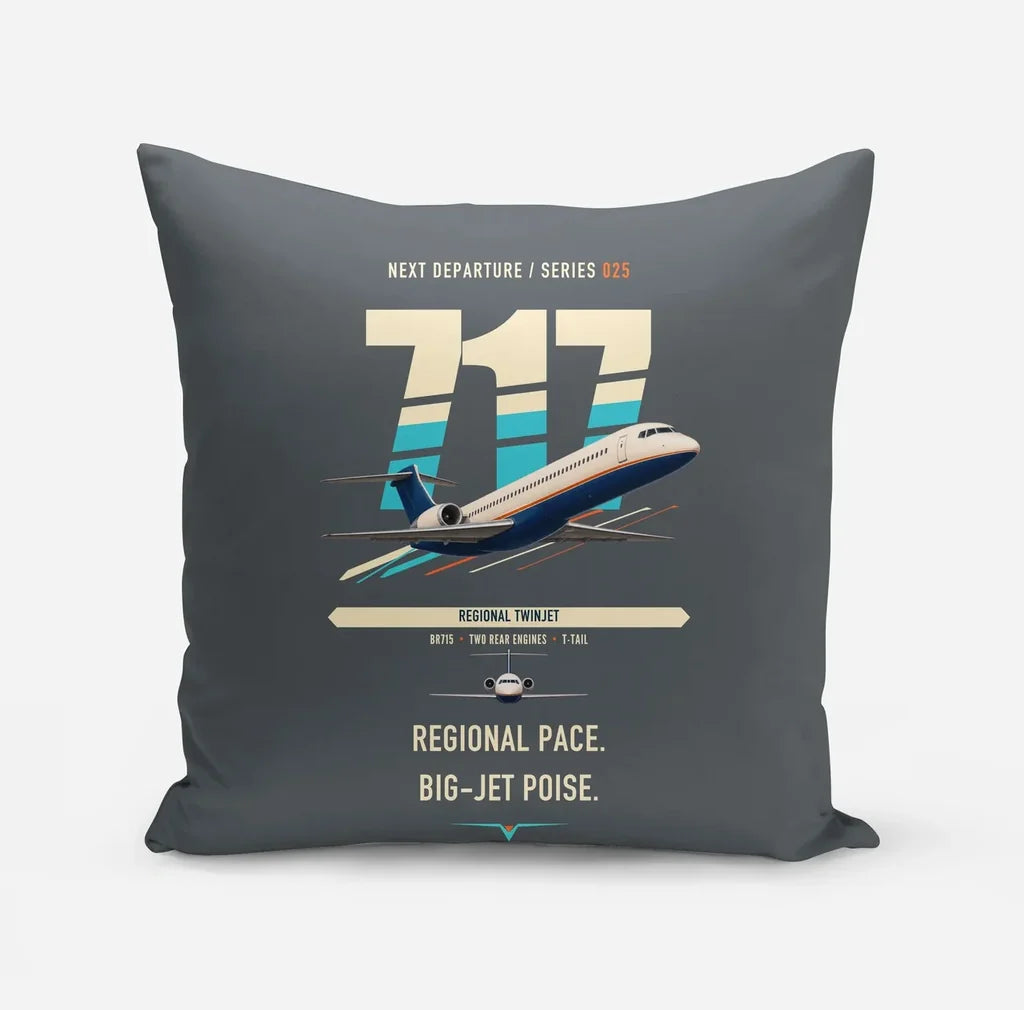 Boeing 717-200 design on gray pillow