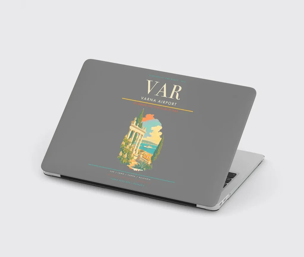 Varna Airport (VAR) design on gray MacBook case