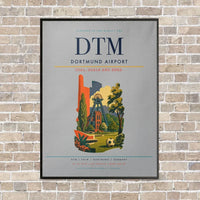 Thumbnail for Dortmund Airport DTM vertical canvas print - framed - light gray background