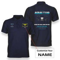 Thumbnail for DJI Agras T100 design on navy blue polo with custom name badge