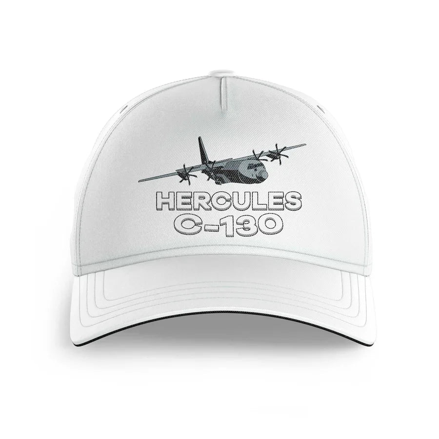 The Military Transport Airplane C 130 printed hat - white