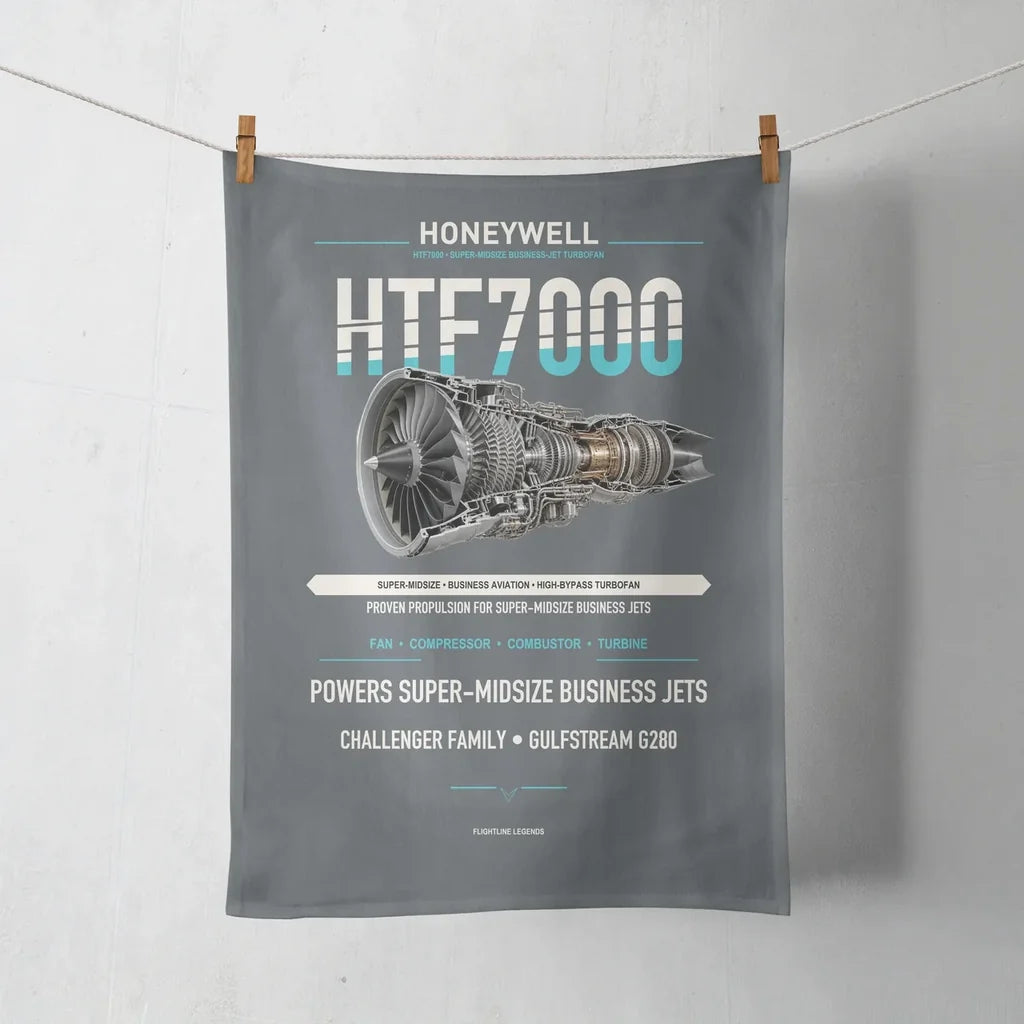 HTF7000 design on gray towel