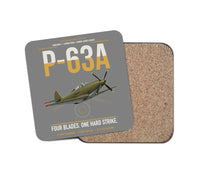 Thumbnail for P-63A Kingcobra design on gray 1 piece coaster