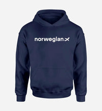 Thumbnail for Norwegian Airlines logo printed on navy blue hoodie