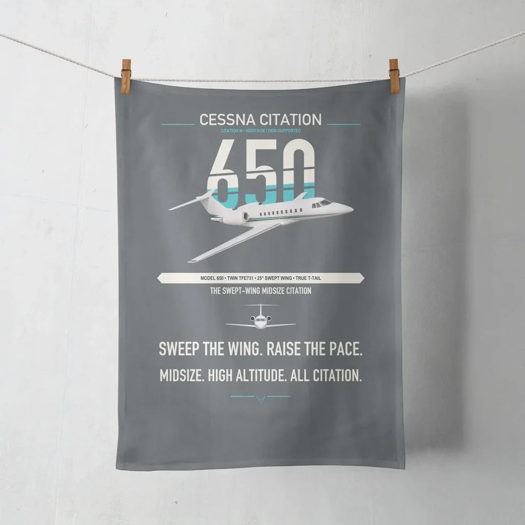 Cessna Citation 650 - Citation III design on gray towel
