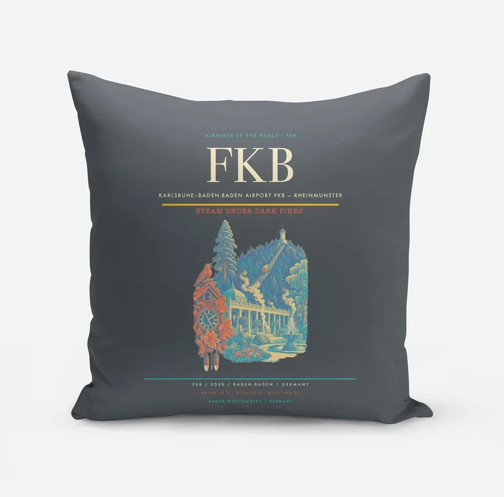 Karlsruhe–Baden-Baden Airport (FKB) design on gray pillow