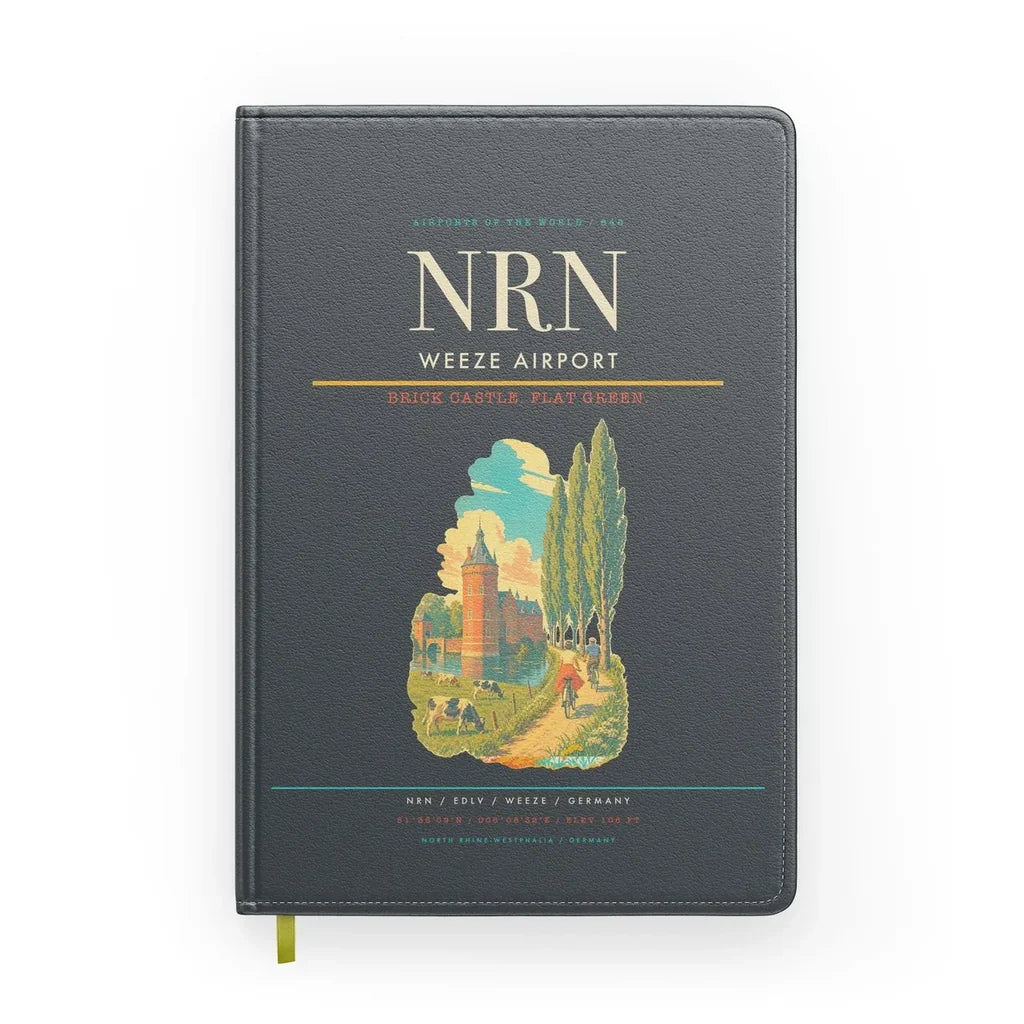 Weeze Airport (NRN) design on gray notebook