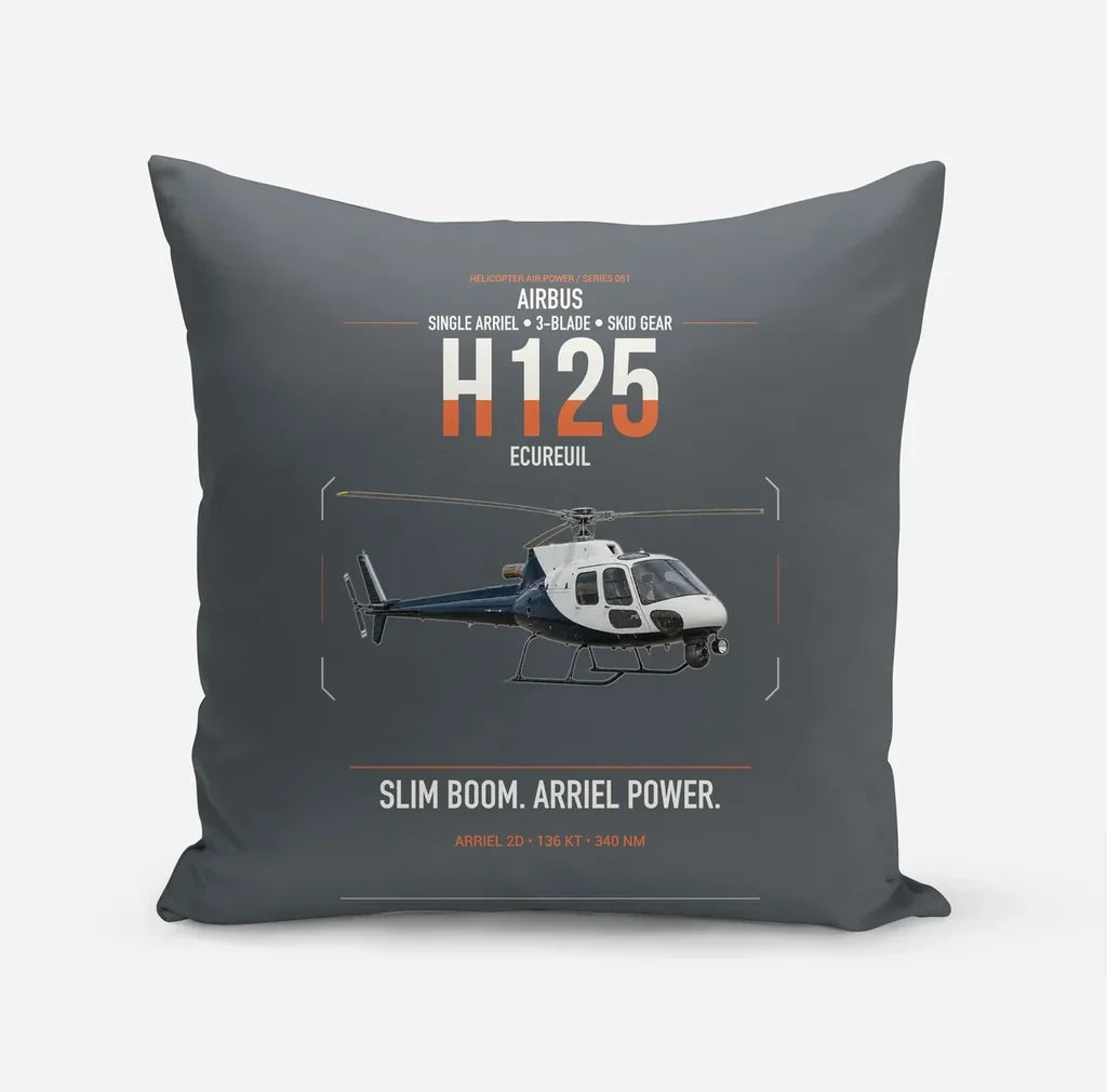 Airbus H125 design on gray pillow