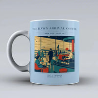Thumbnail for VINTAGE G4310 - The Dawn Arrival Coffee - Ceramic Mug design on lightblue
