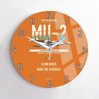 Thumbnail for Mitsubishi MU-2B-60 Marquise design on orange no frame wall clock