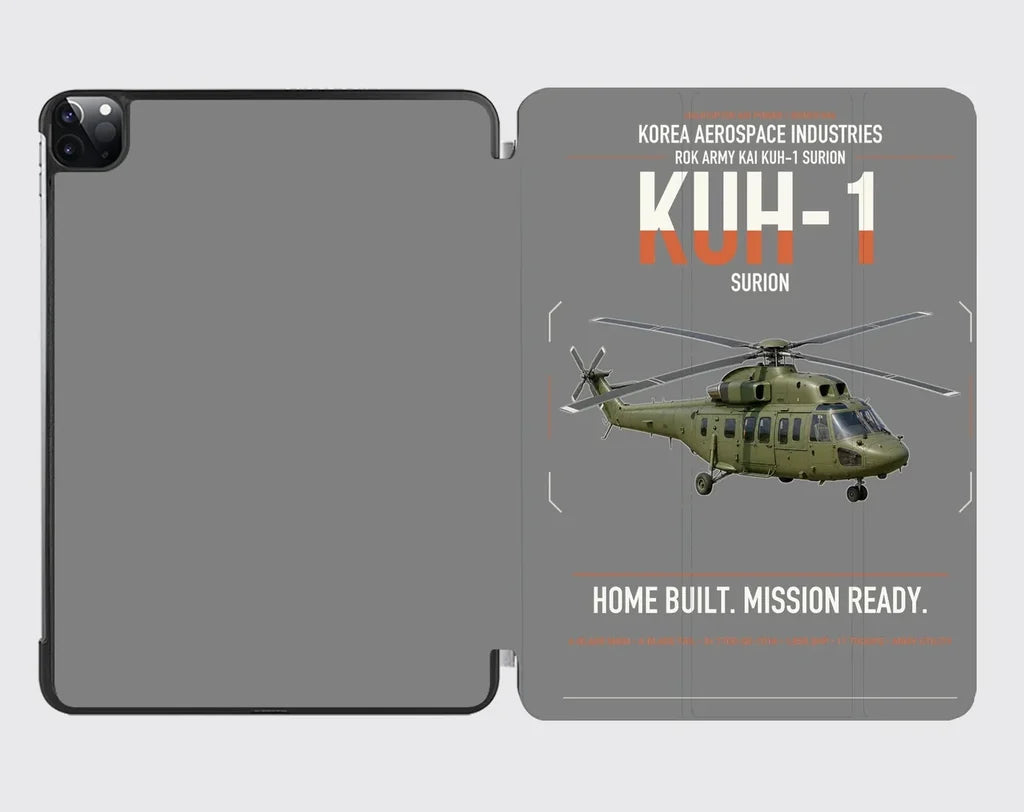Korea Aerospace Industries KUH-1 Surion design on gray ipad tablet case