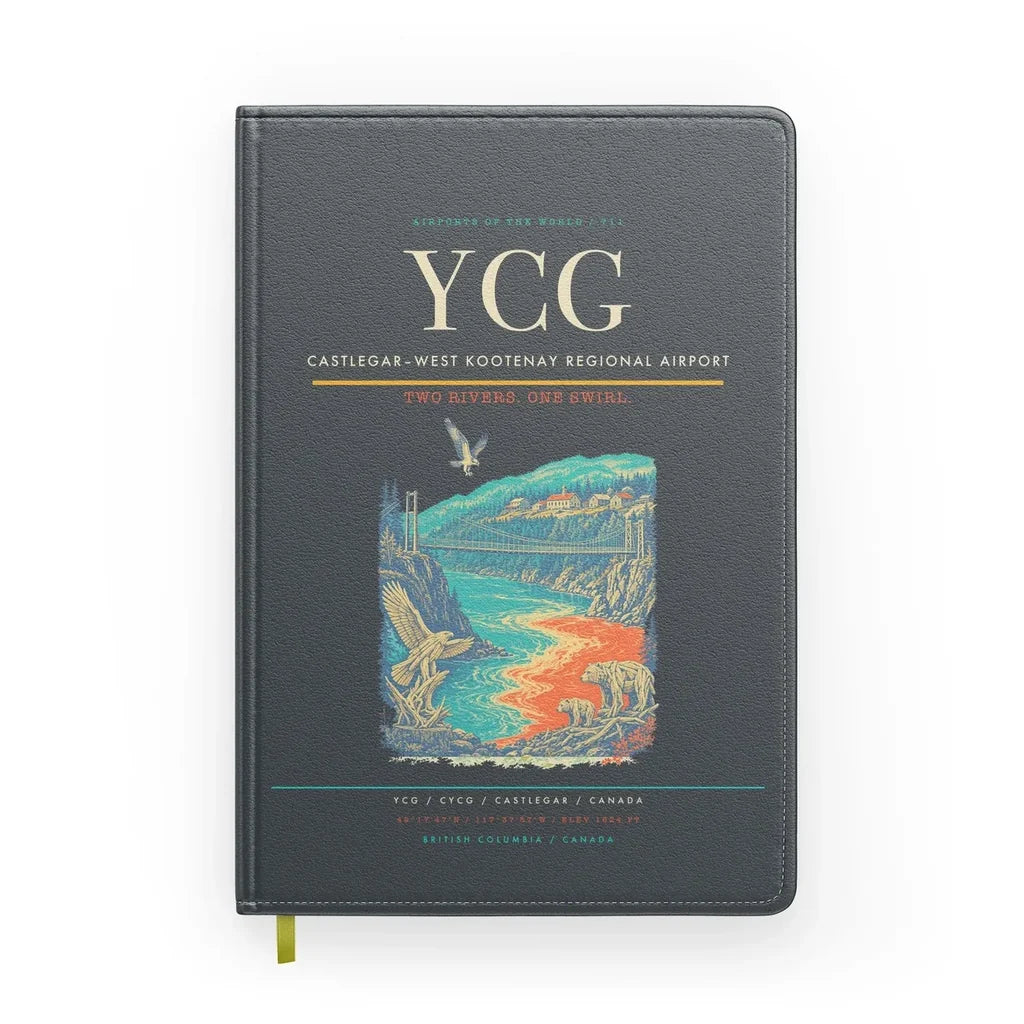 Castlegar–West Kootenay Regional Airport (YCG) design on gray notebook