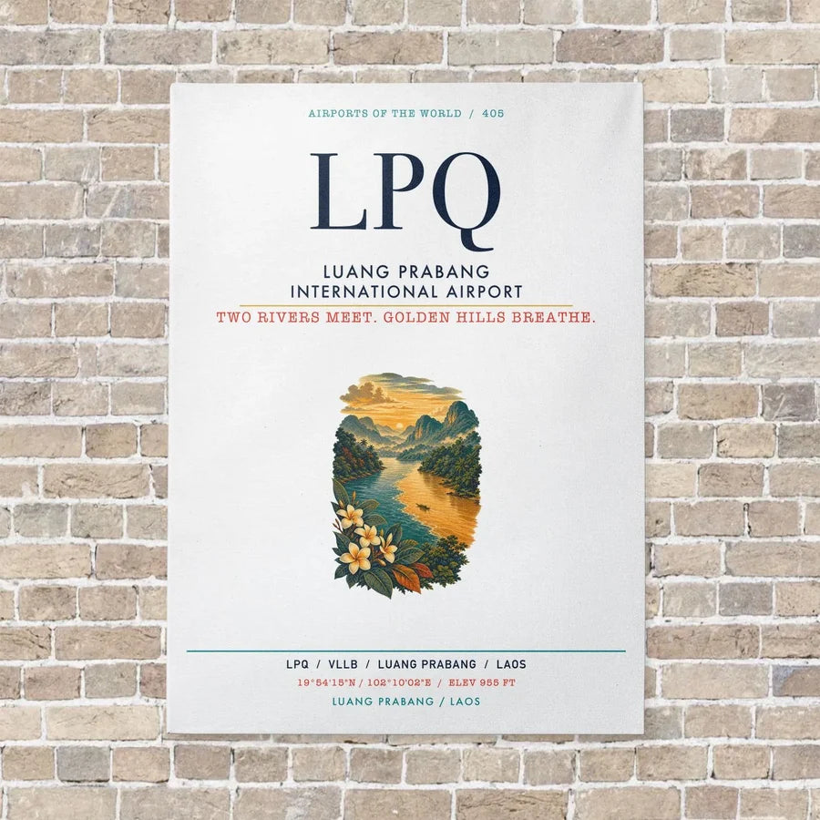 Luang Prabang International Airport LPQ vertical canvas print - no frame - white background