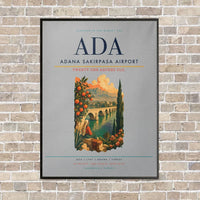Thumbnail for Adana Sakirpasa Airport ADA - Canvas Framed - Light Gray