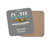 Thumbnail for Canadair CL-215 design on gray 1 piece coaster