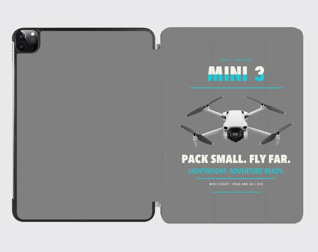 DJI Mini 3 design on gray ipad tablet case