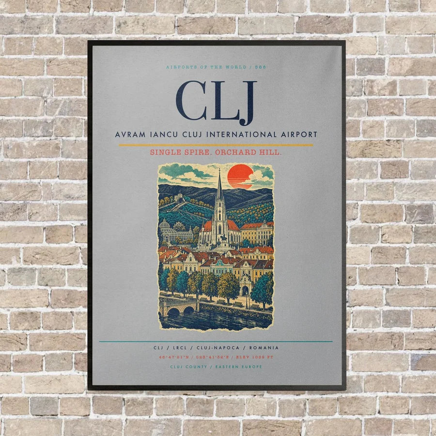 Avram Iancu Cluj International Airport CLJ - Canvas Framed - Light Gray