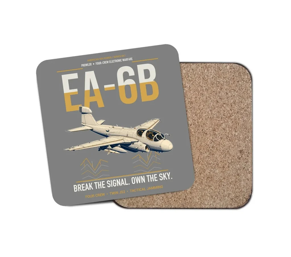 EA-6B Prowler design on gray 1 piece coaster
