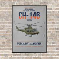 Thumbnail for Bell Canada CH-146 Griffon vertical canvas print - framed - light gray background