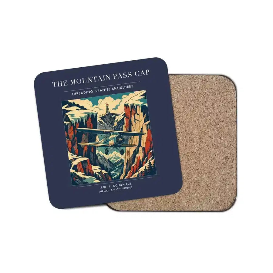 The Mountain Pass Gap - Designed Coasters design on navy blue 1-piece