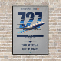 Thumbnail for Boeing 727-200 vertical canvas print - framed - light gray background