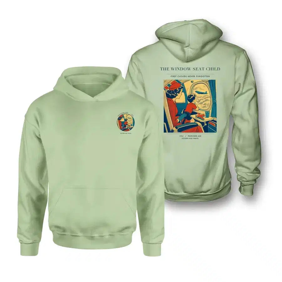 VINTAGE G4215 - The Window Seat Child - Double-Side Hoodie design on lightgreen double side