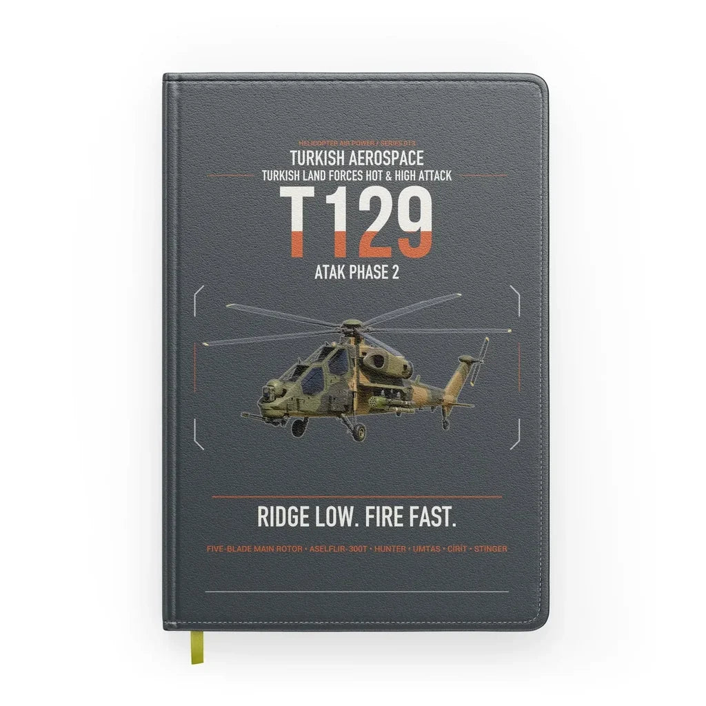 Turkish Aerospace T129 ATAK Phase 2 design on gray notebook